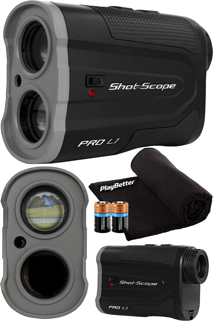 shot scope pro l1 gray golf laser rangefinder